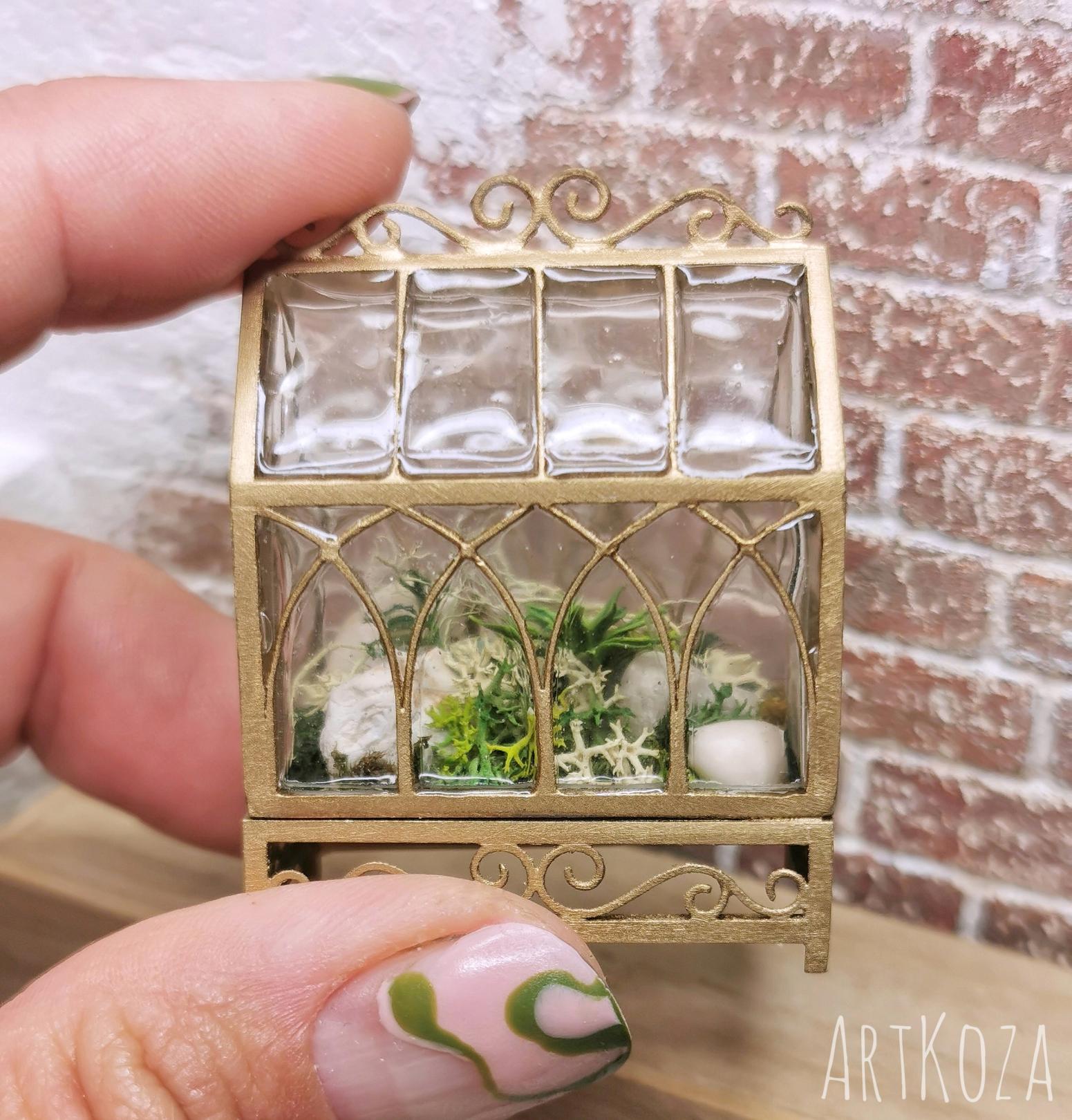Classic big brass greenhouse with windows