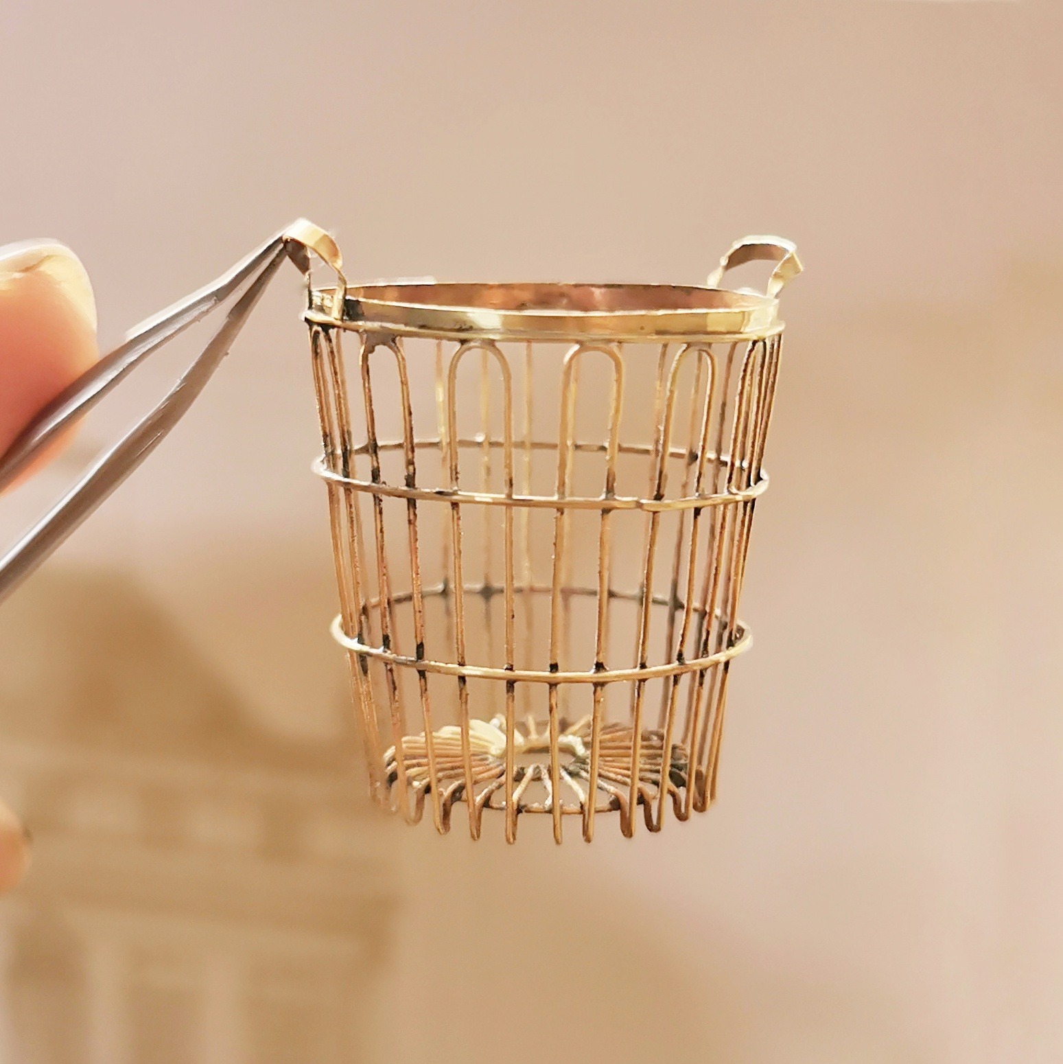 Metal basket. Clam harvest basket