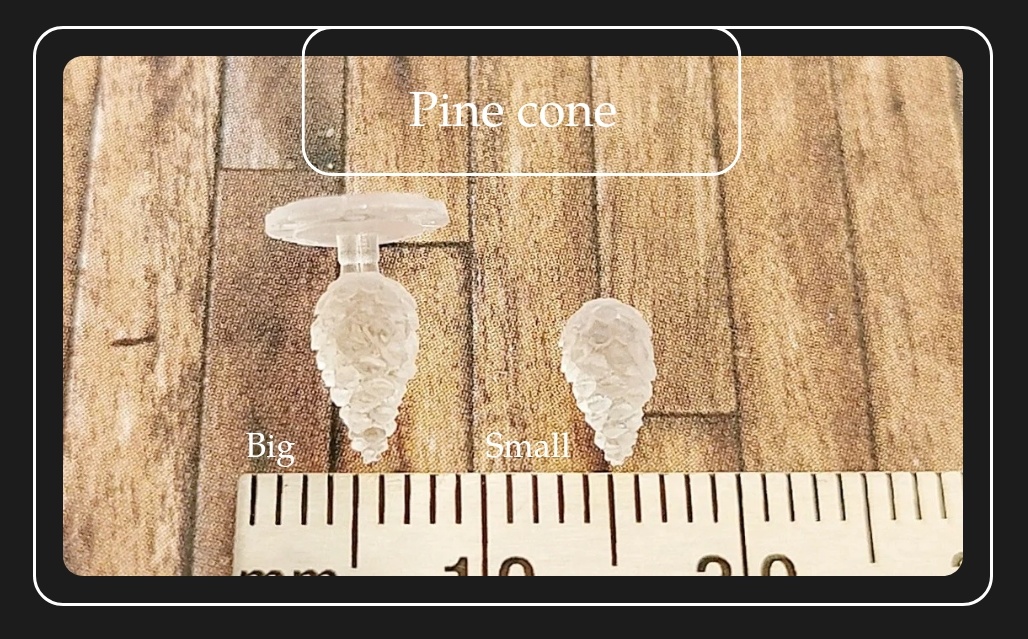 DIY Miniature Christmas tree baubles and ornaments for dollhouse - Pine cone